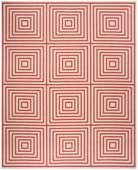 Safavieh Beach House Bhs123Q Red/Creme Area Rug