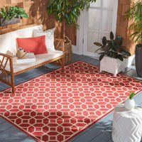 Safavieh Beach House Bhs127Q Red/Creme Area Rug