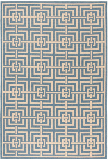 Safavieh Beach House Bhs128M Blue/Creme Area Rug