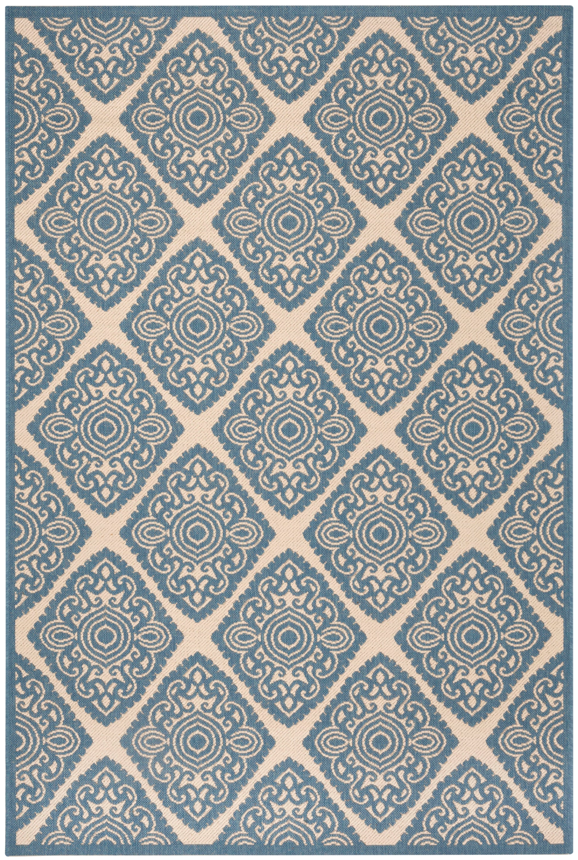 Safavieh Beach House Bhs132N Cream/Blue Area Rug