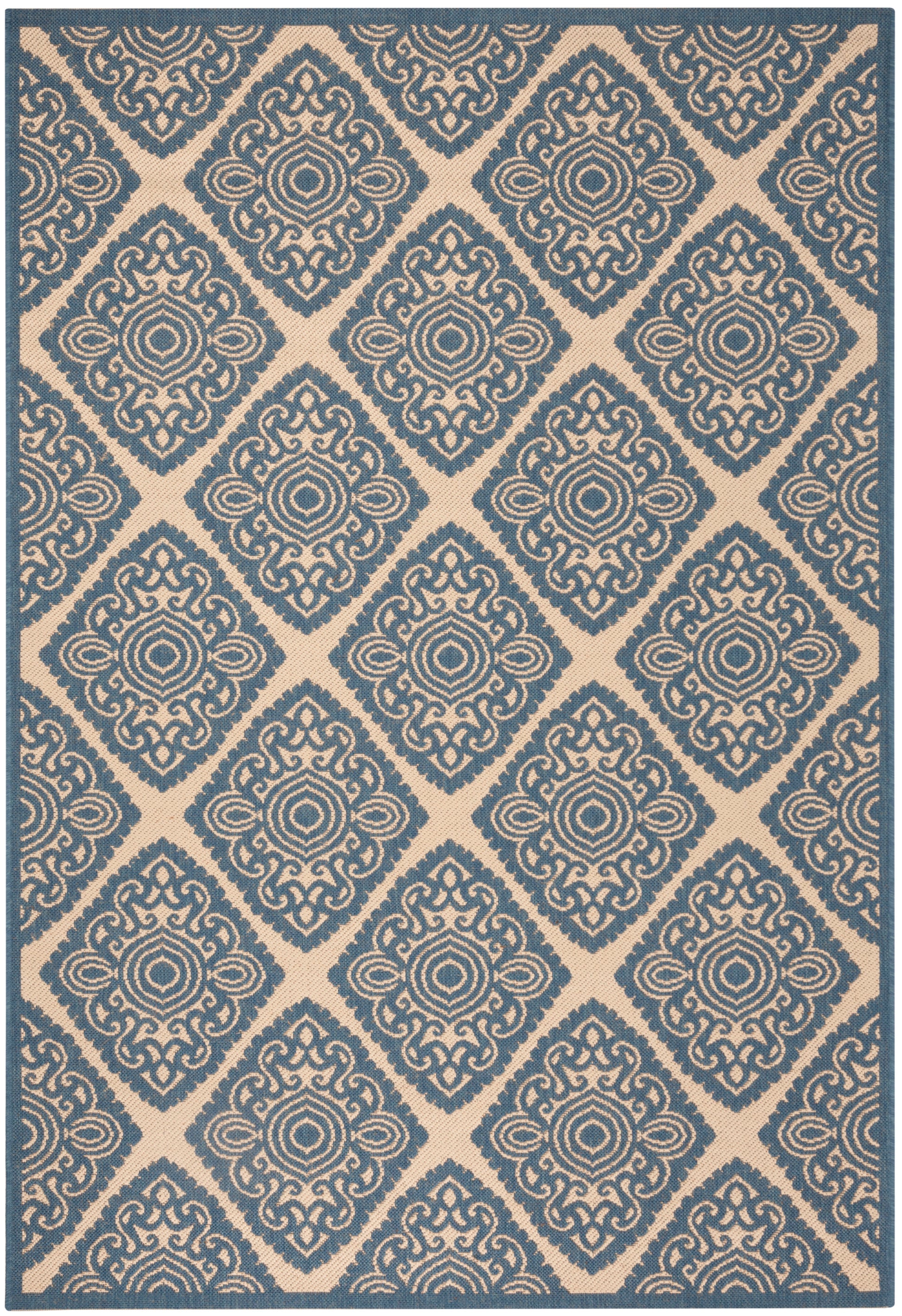 Safavieh Beach House Bhs132N Cream/Blue Area Rug