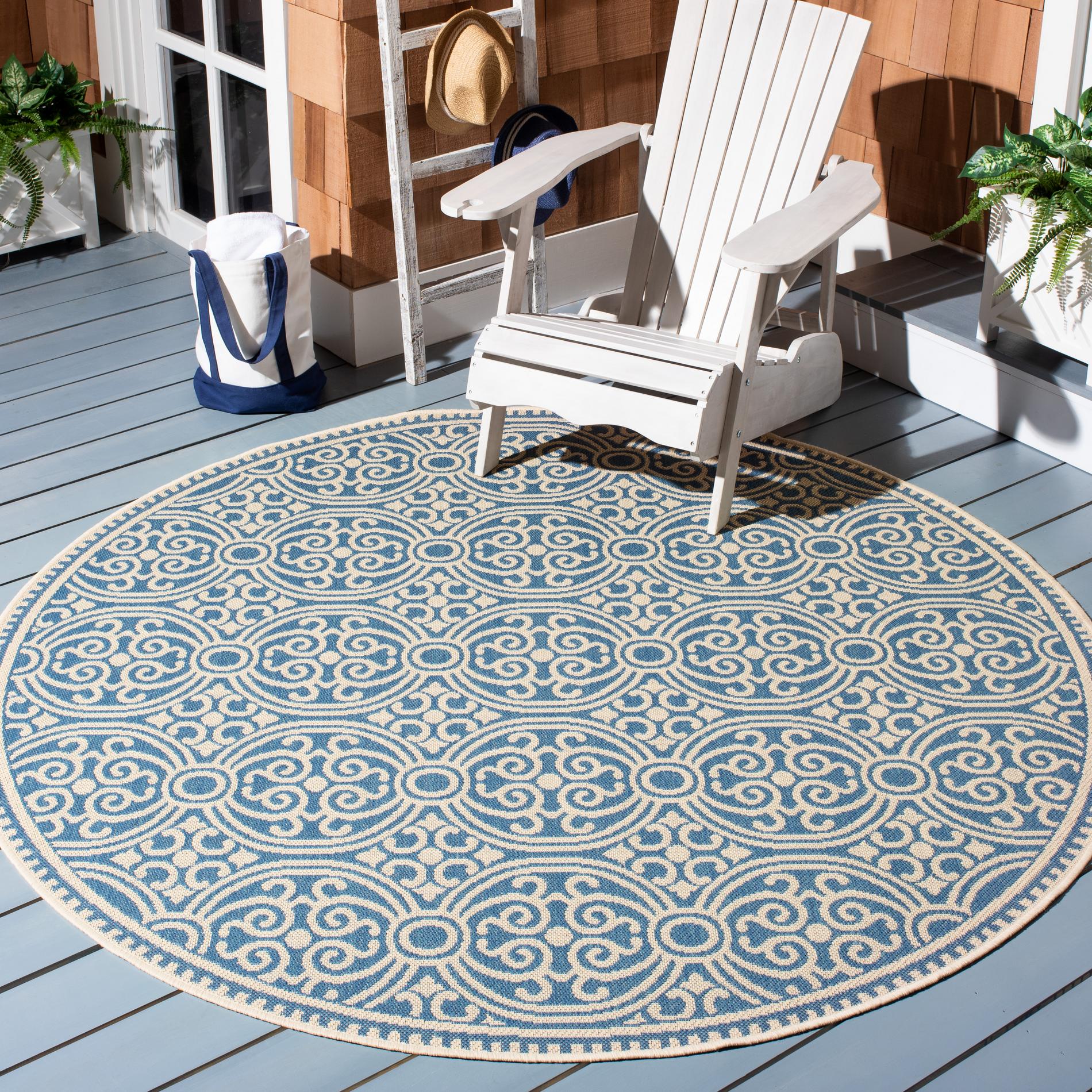 Safavieh Beach House Bhs134N Cream/Blue Area Rug