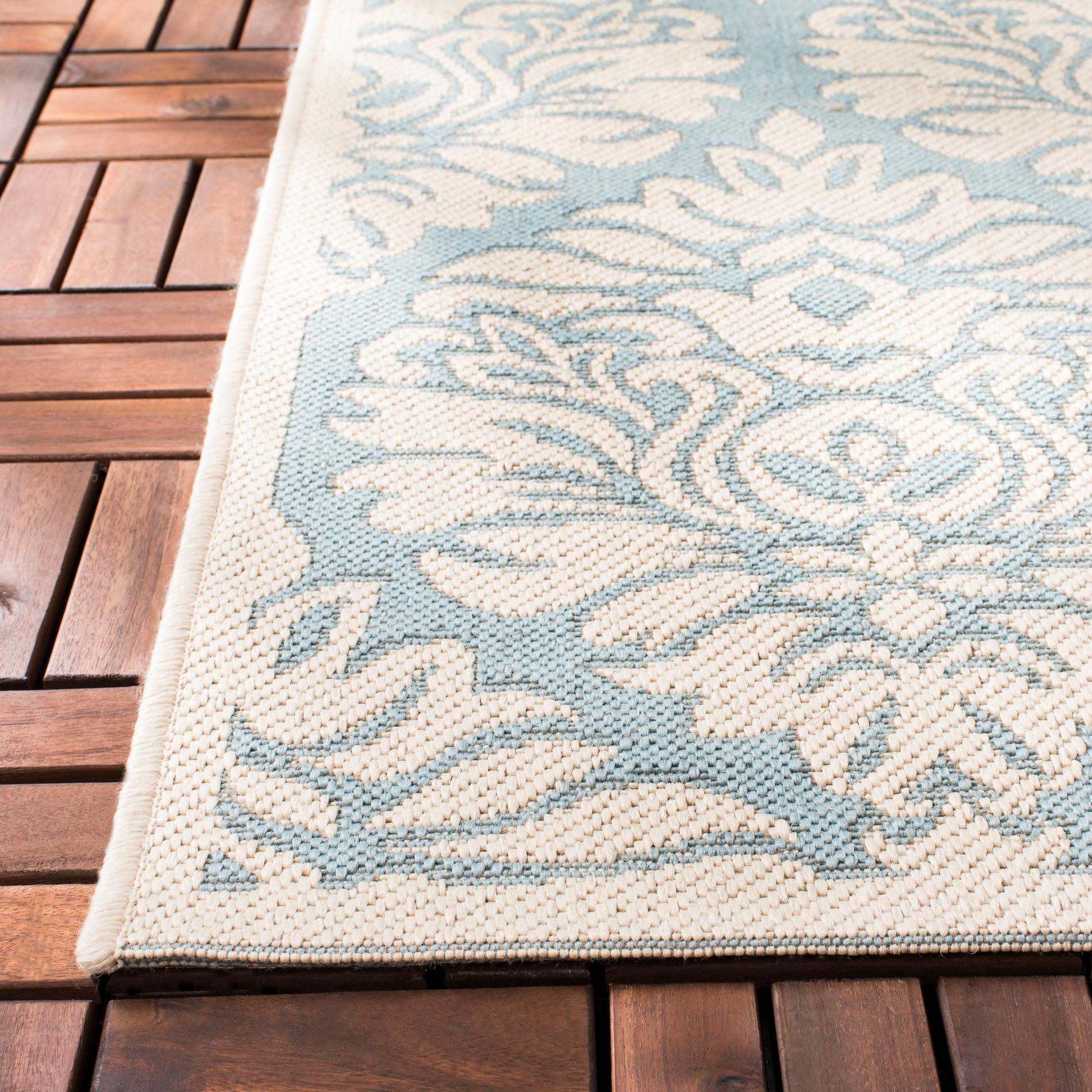 Safavieh Beach House Bhs135K Aqua/Cream Area Rug