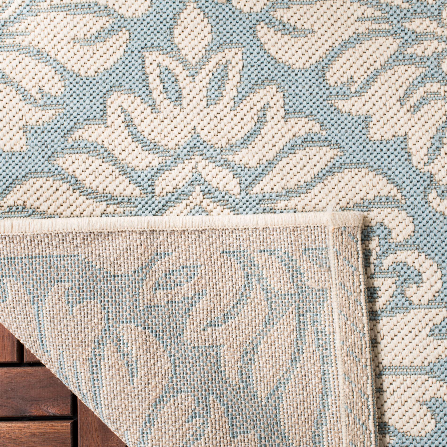 Safavieh Beach House Bhs135K Aqua/Cream Area Rug