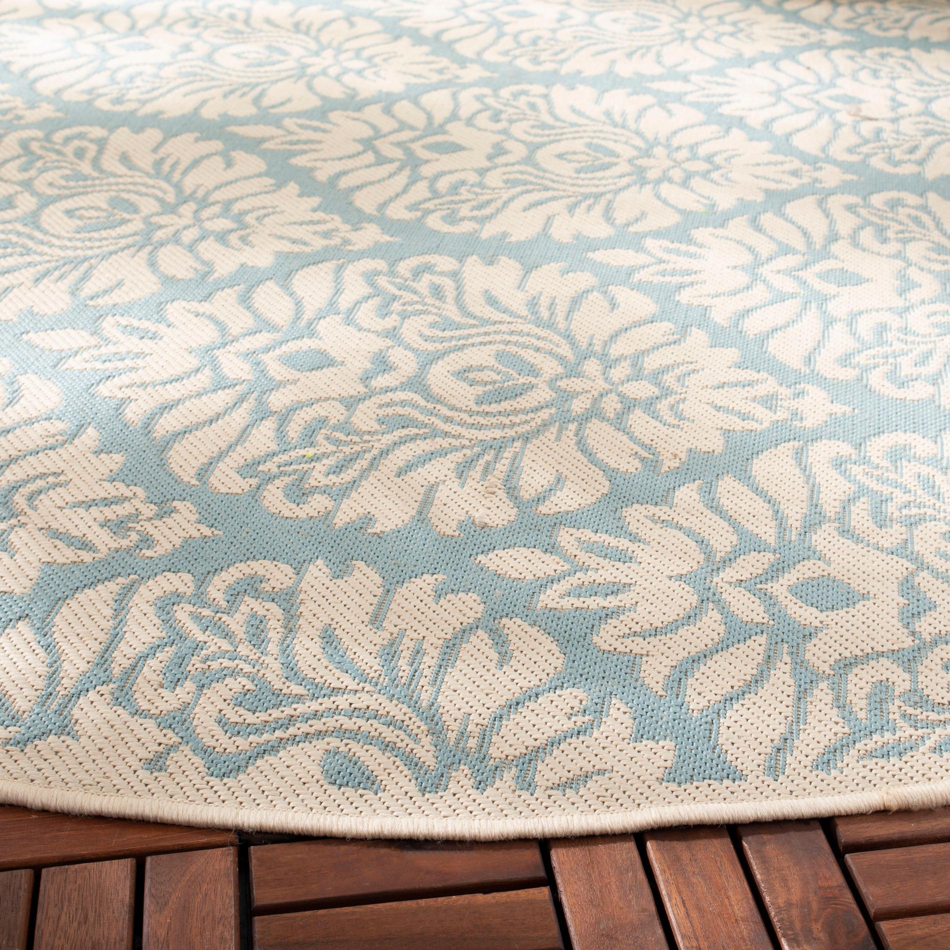 Safavieh Beach House Bhs135K Aqua/Cream Area Rug