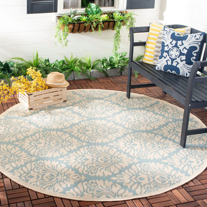 Safavieh Beach House Bhs135K Aqua/Cream Area Rug