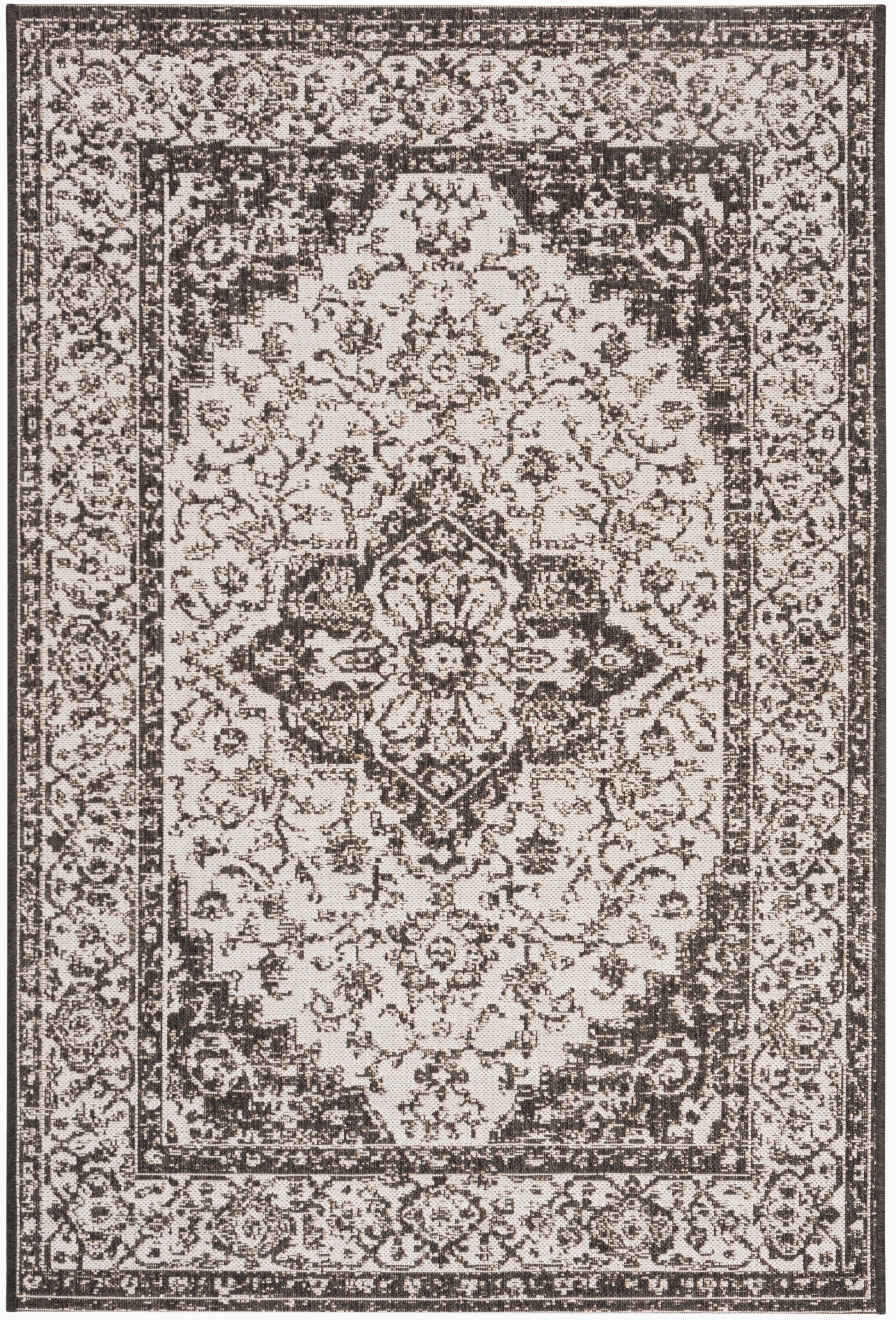 Safavieh Beach House Bhs137A Light Grey/Charcoal Area Rug