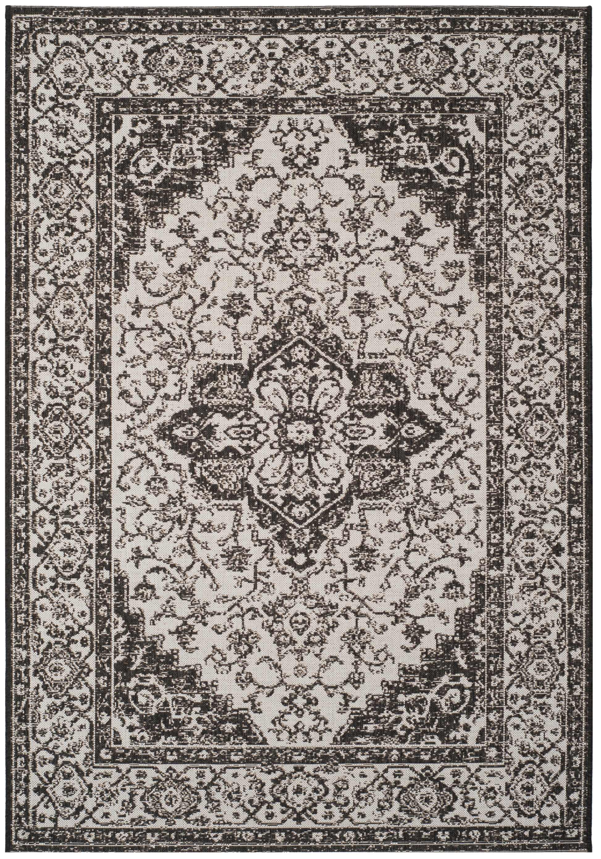 Safavieh Beach House Bhs137A Light Grey/Charcoal Area Rug