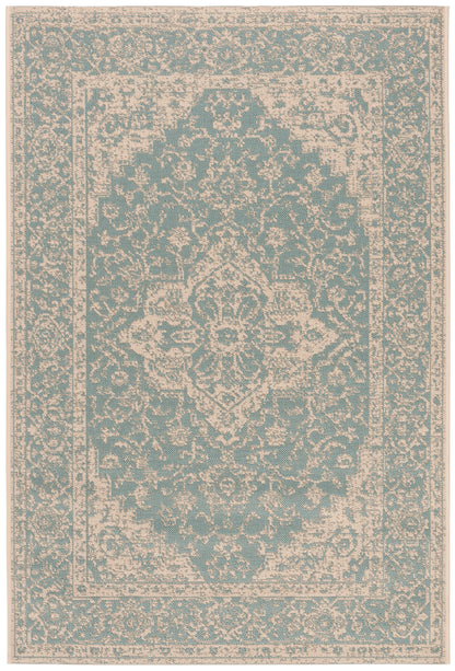 Safavieh Beach House Bhs137K Aqua/Cream Area Rug