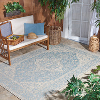 Safavieh Beach House Bhs137K Aqua/Cream Area Rug