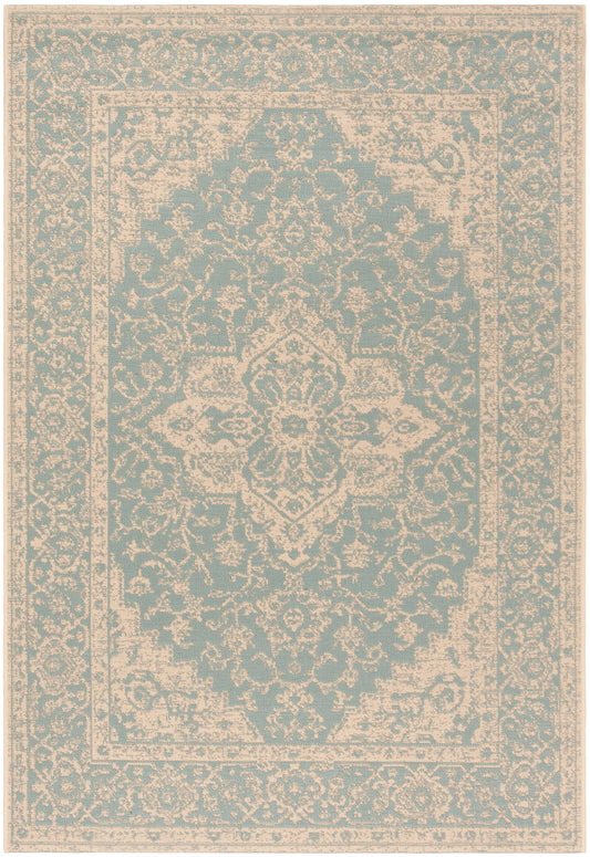 Safavieh Beach House Bhs137K Aqua/Cream Area Rug