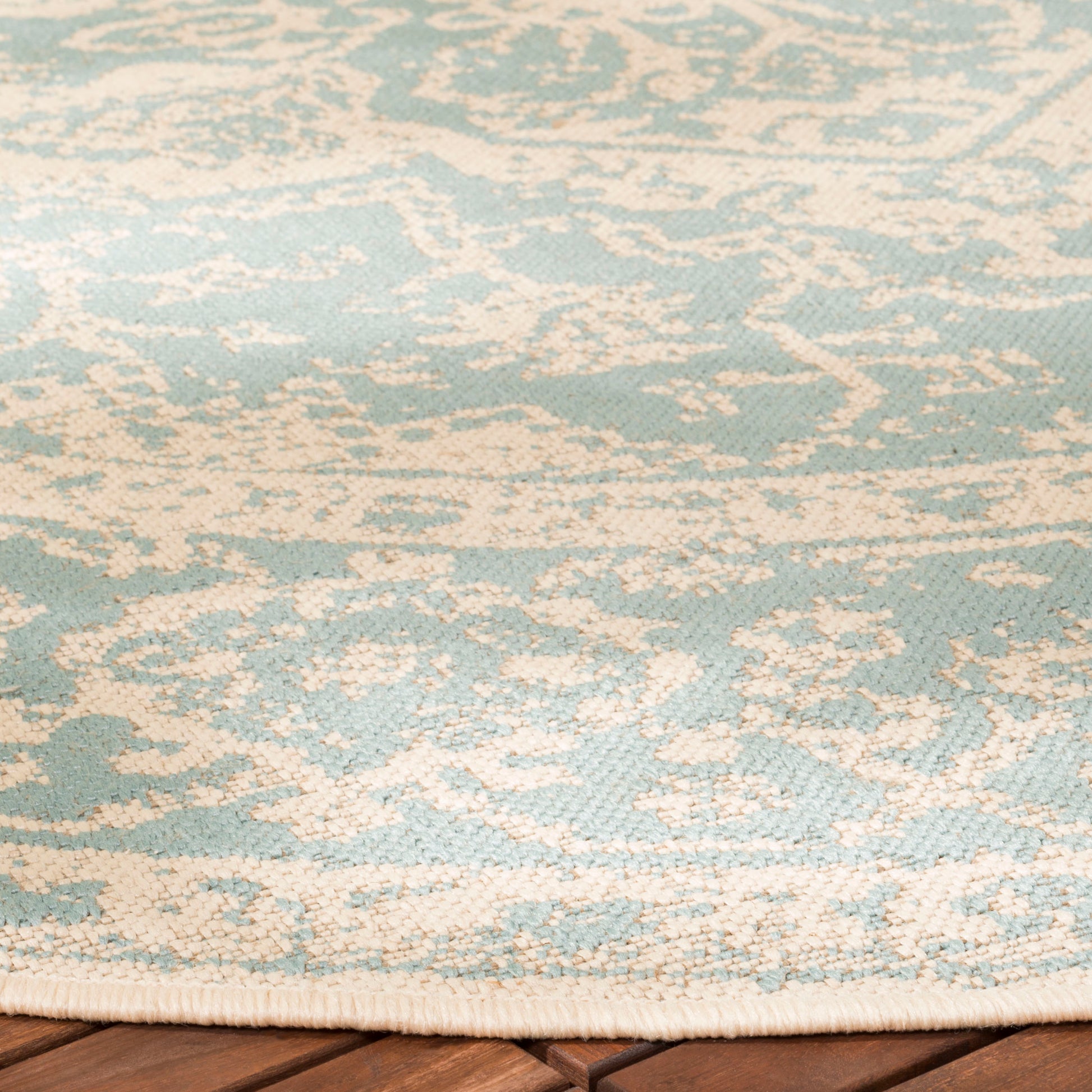 Safavieh Beach House Bhs137K Aqua/Cream Area Rug