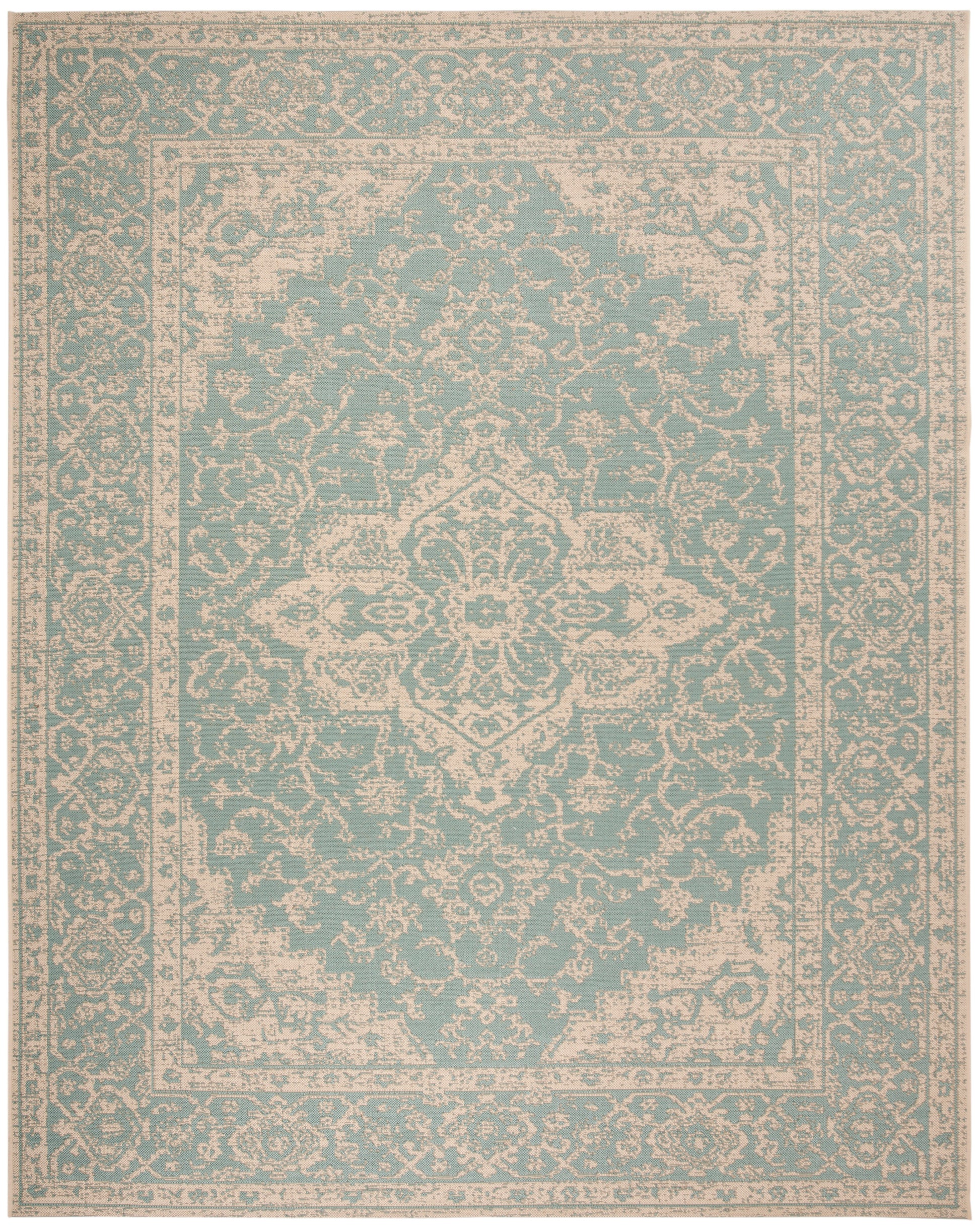 Safavieh Beach House Bhs137K Aqua/Cream Area Rug