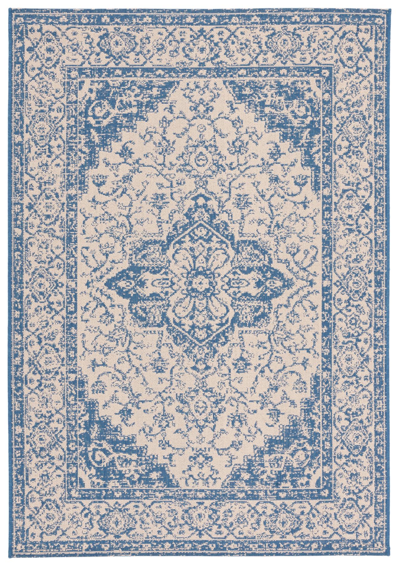 Safavieh Beach House Bhs137N Cream/Blue Area Rug