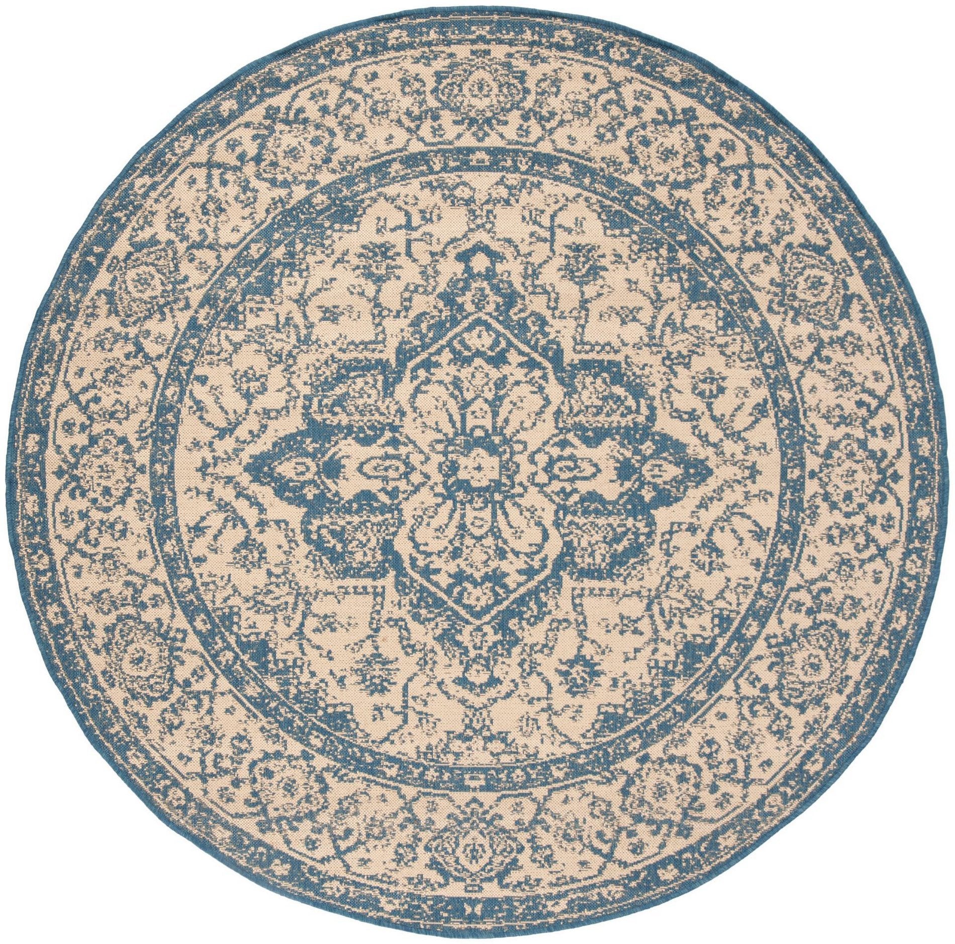 Safavieh Beach House Bhs137N Cream/Blue Area Rug