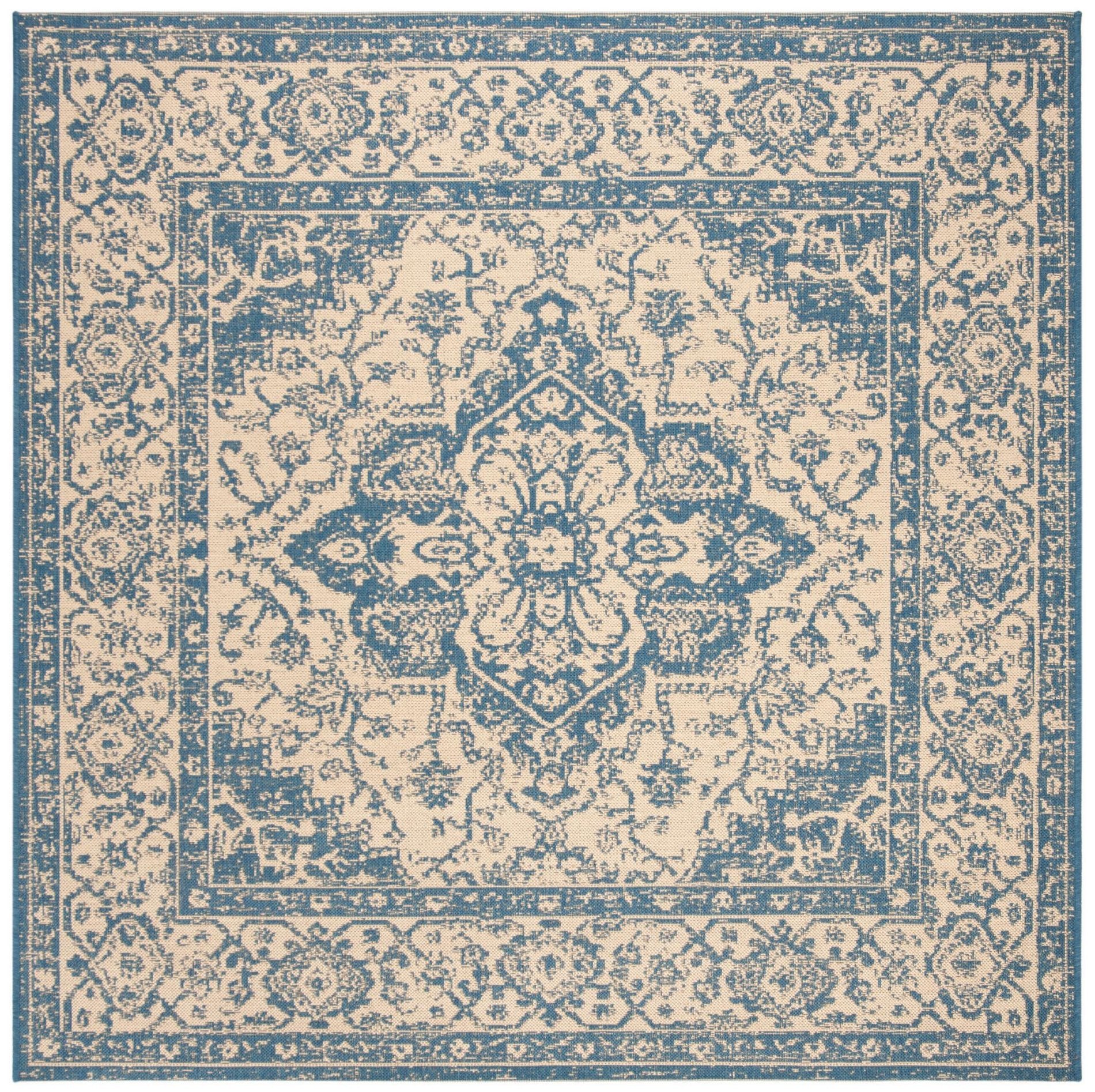 Safavieh Beach House Bhs137N Cream/Blue Area Rug