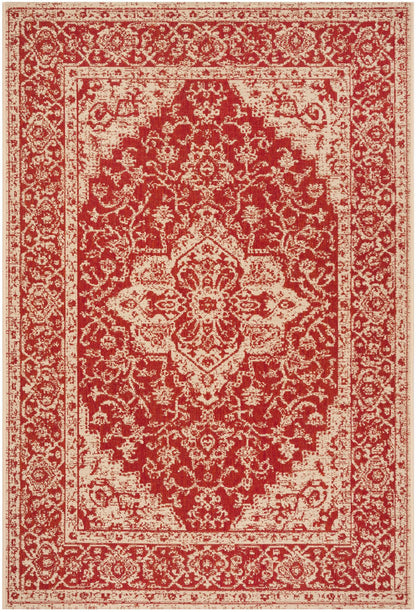 Safavieh Beach House Bhs137Q Red/Creme Area Rug