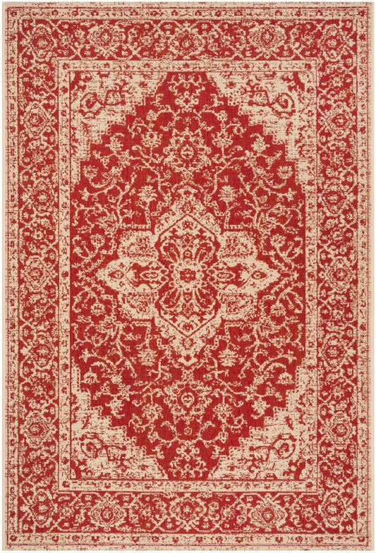 Safavieh Beach House Bhs137Q Red/Creme Area Rug