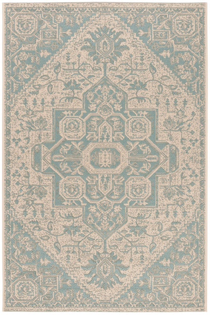 Safavieh Beach House Bhs138K Aqua/Cream Area Rug