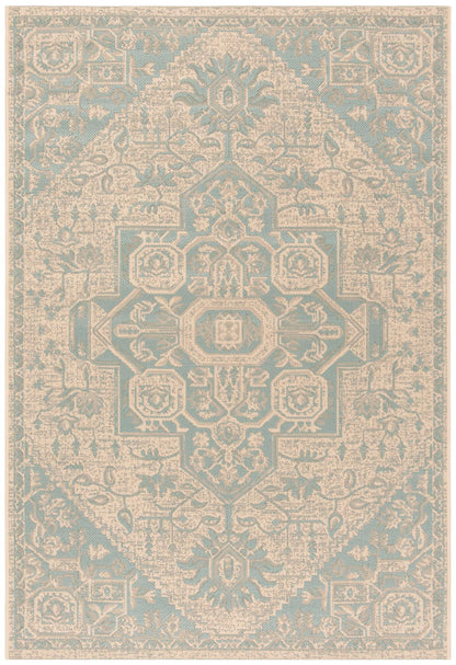 Safavieh Beach House Bhs138K Aqua/Cream Area Rug