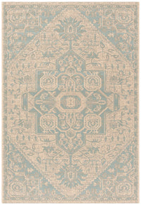 Safavieh Beach House Bhs138K Aqua/Cream Area Rug