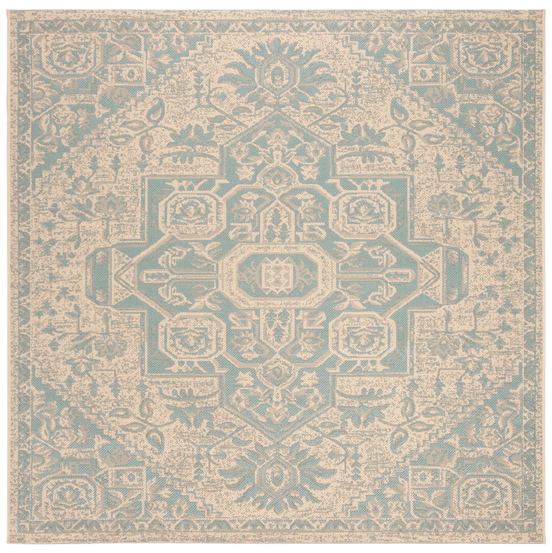 Safavieh Beach House Bhs138K Aqua/Cream Area Rug