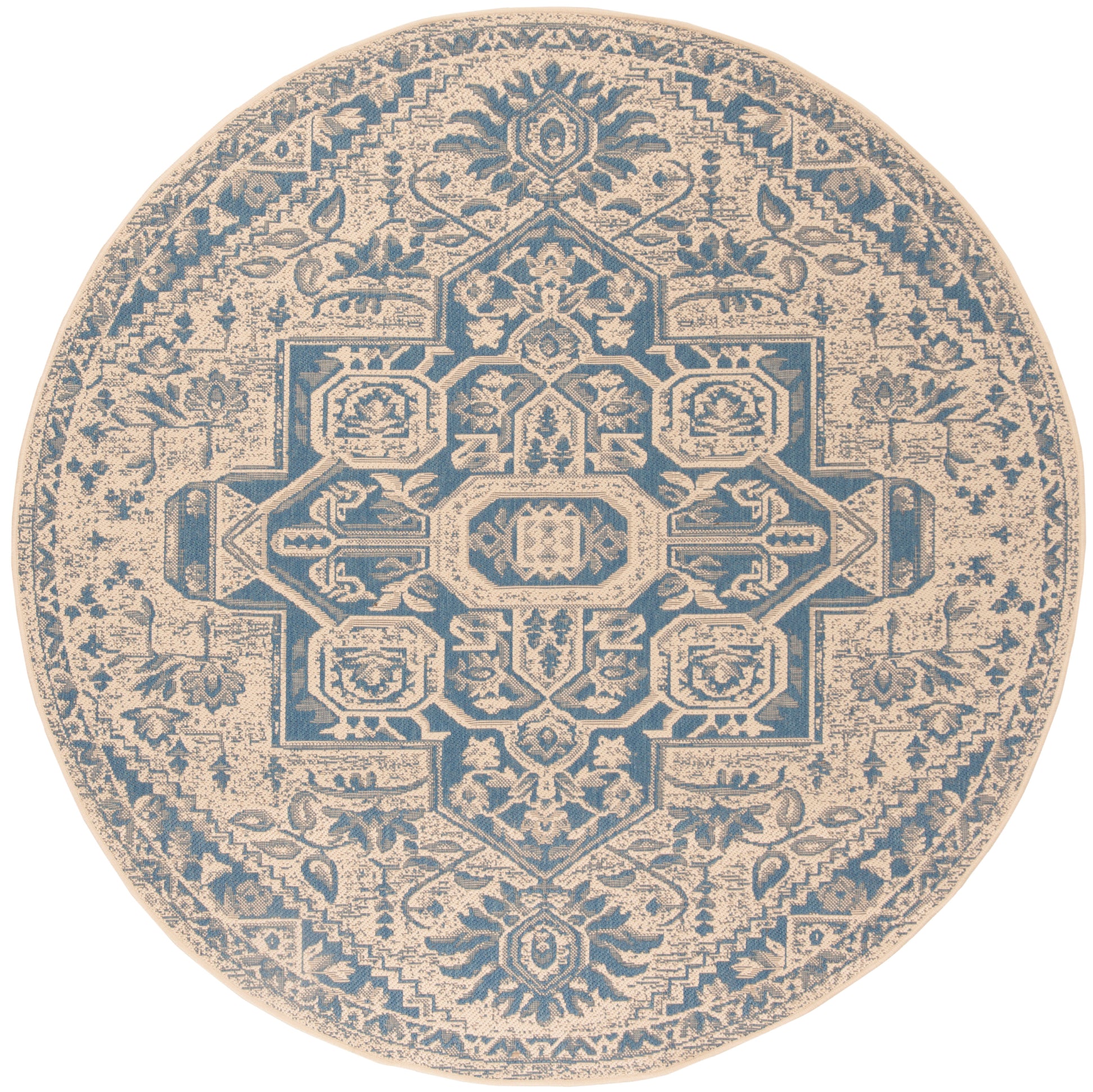 Safavieh Beach House Bhs138M Blue/Creme Area Rug