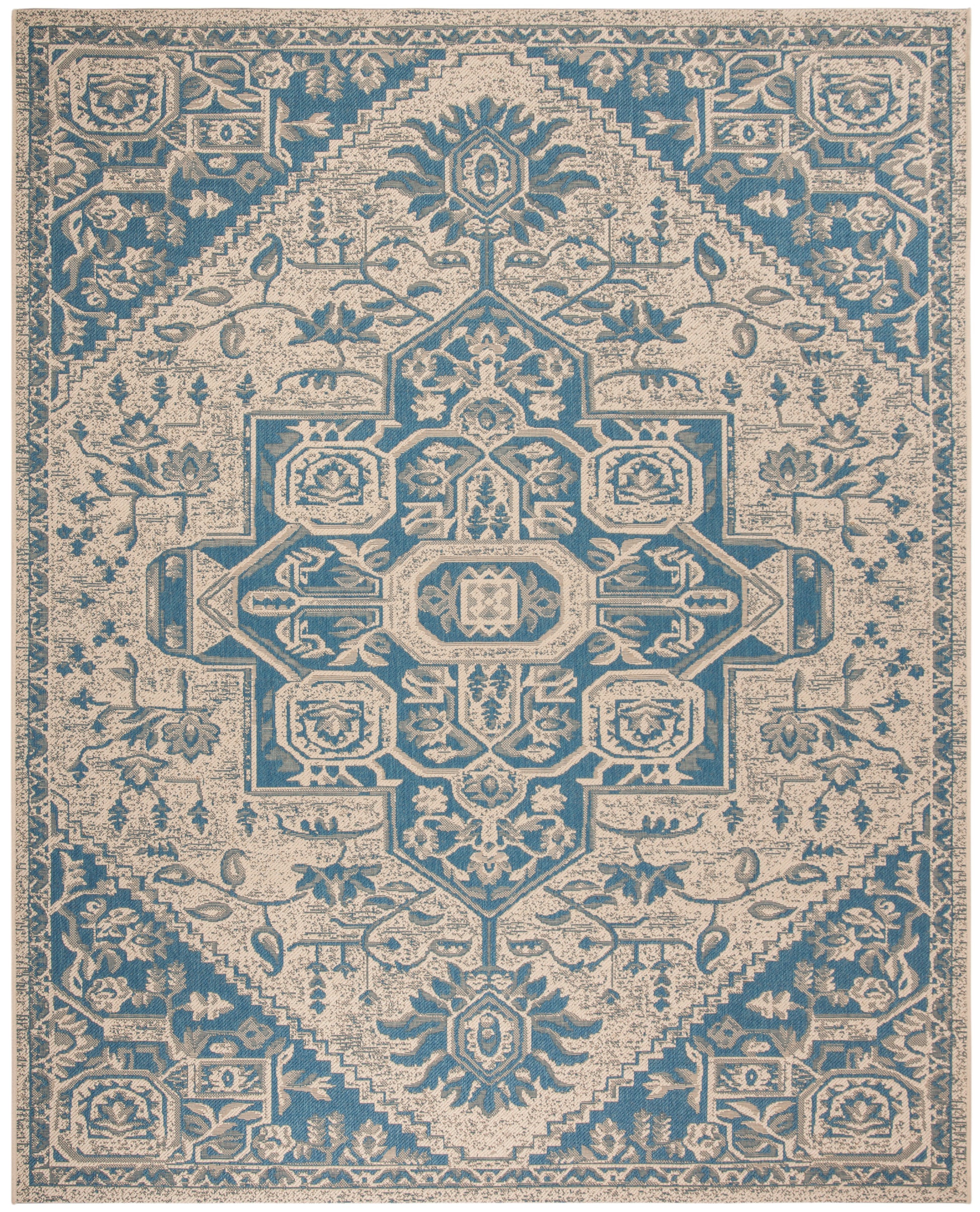 Safavieh Beach House Bhs138M Blue/Creme Area Rug