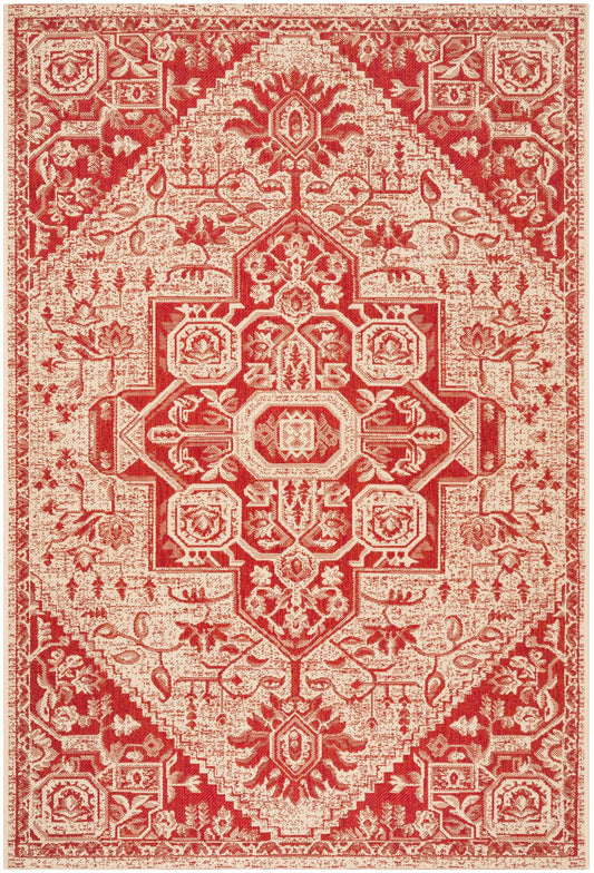 Safavieh Beach House Bhs138Q Red/Creme Area Rug