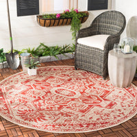 Safavieh Beach House Bhs138Q Red/Creme Area Rug