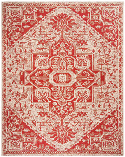 Safavieh Beach House Bhs138Q Red/Creme Area Rug