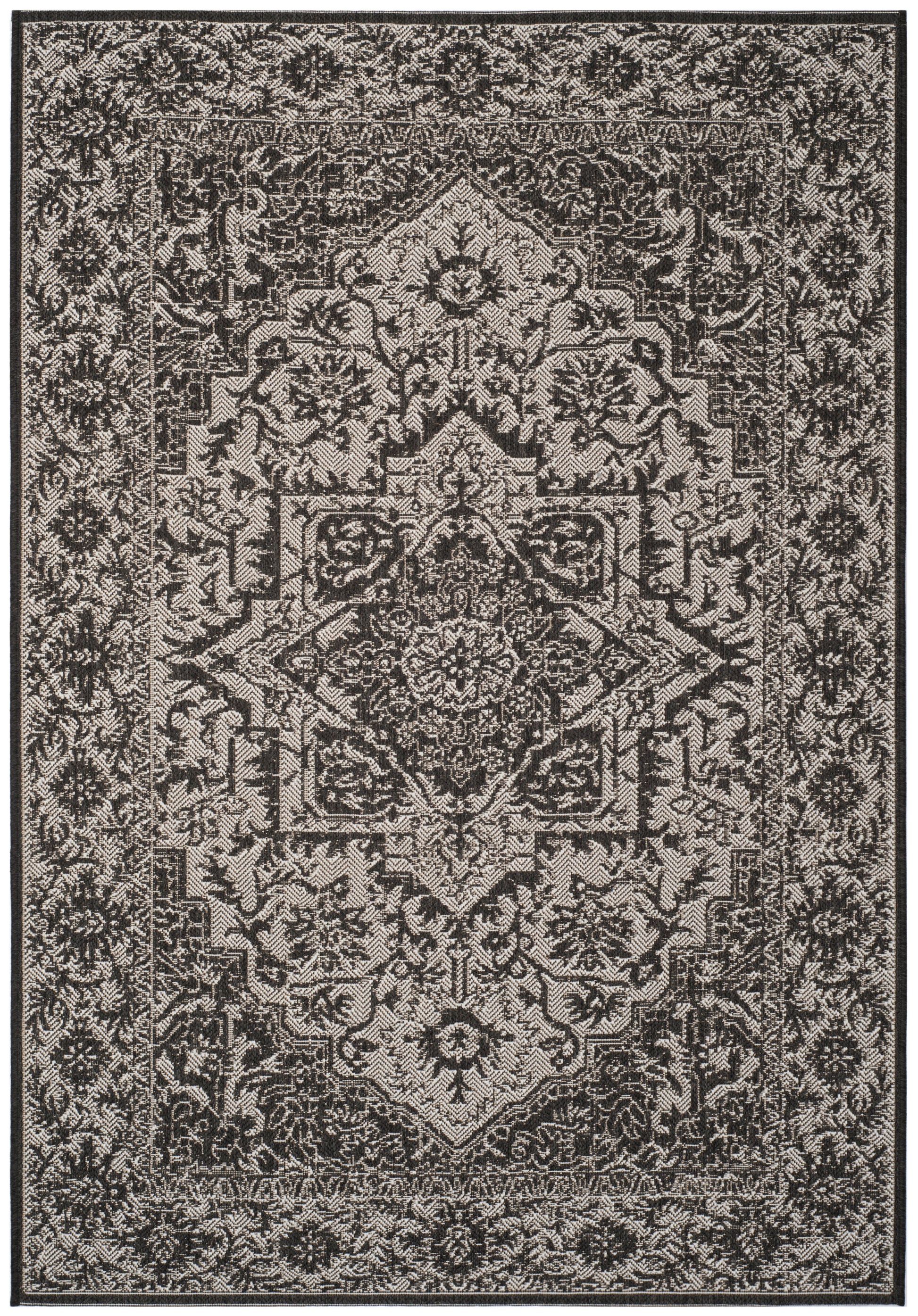 Safavieh Beach House Bhs139A Light Grey/Charcoal Area Rug