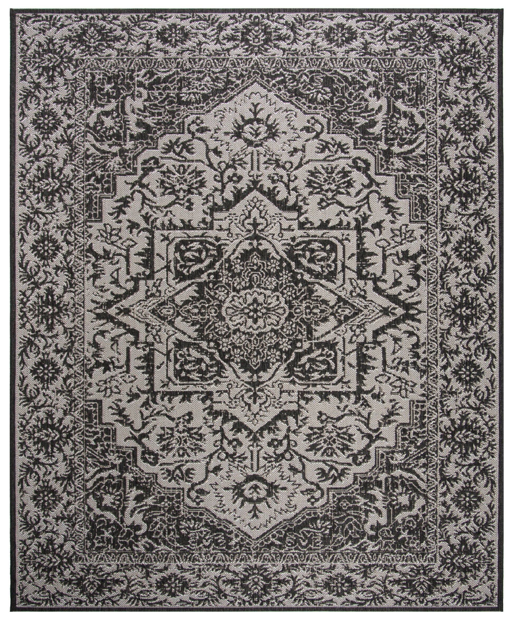 Safavieh Beach House Bhs139A Light Grey/Charcoal Area Rug