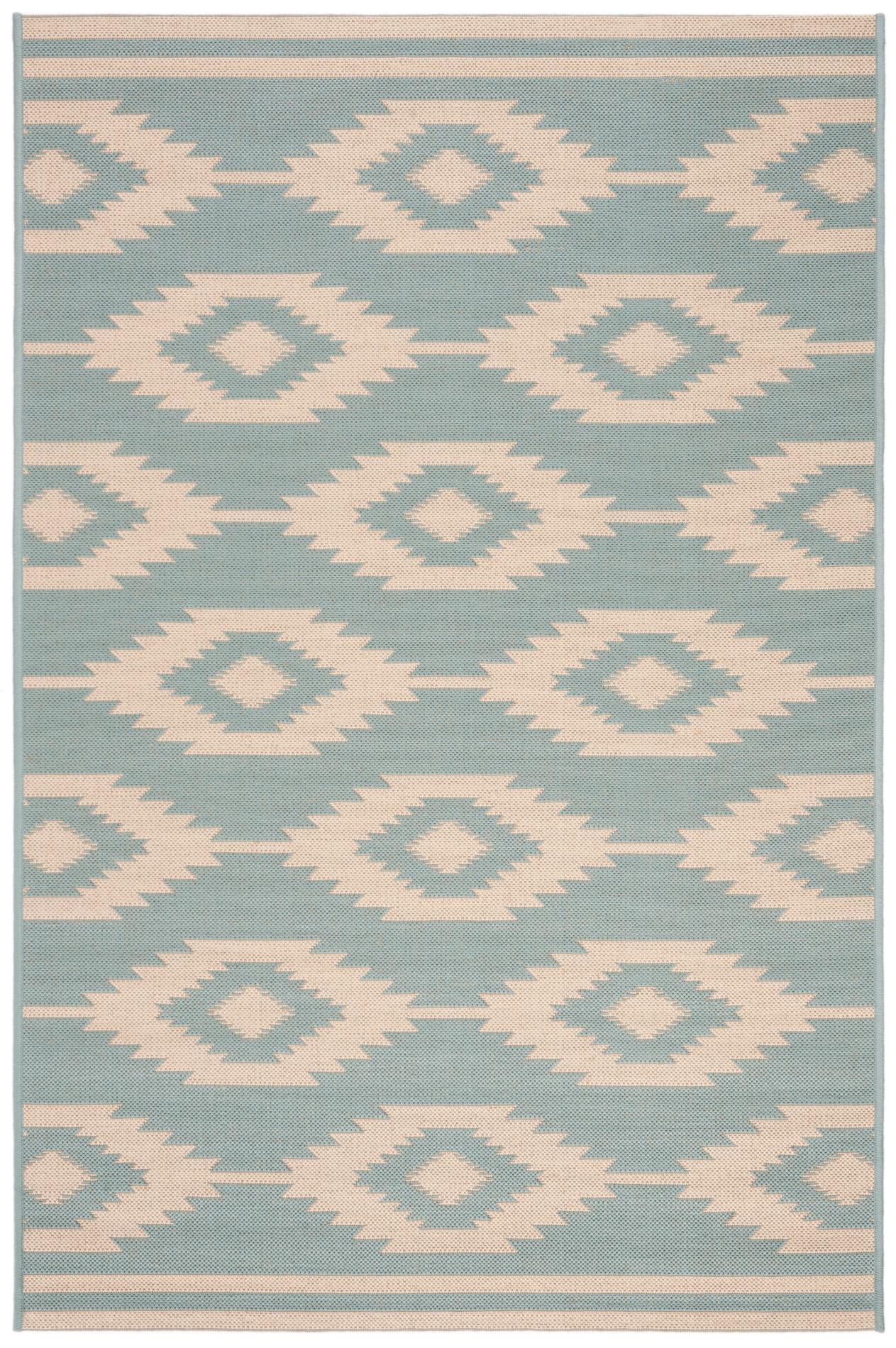 Safavieh Beach House Bhs171L Cream/Aqua Area Rug