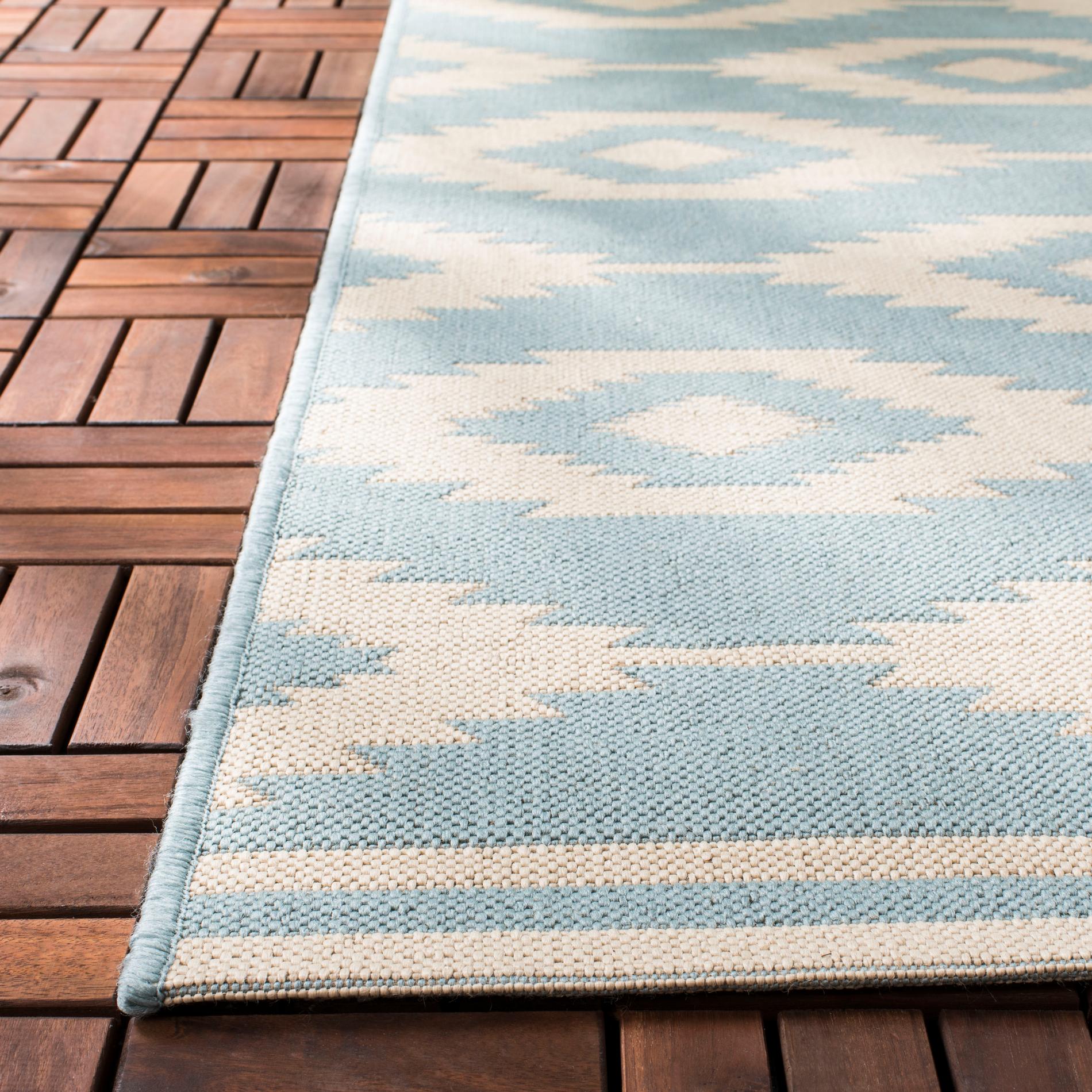 Safavieh Beach House Bhs171L Cream/Aqua Area Rug