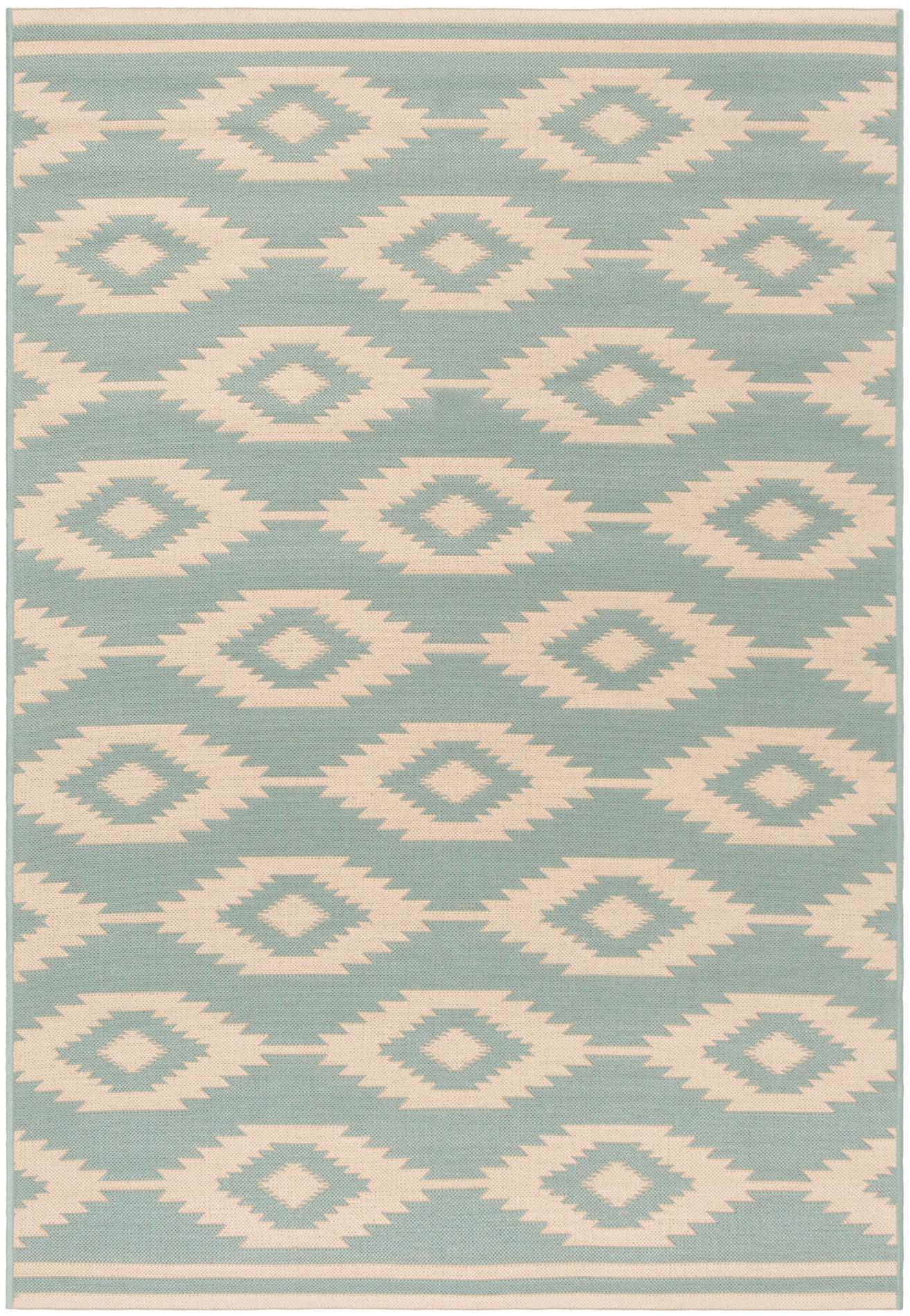 Safavieh Beach House Bhs171L Cream/Aqua Area Rug