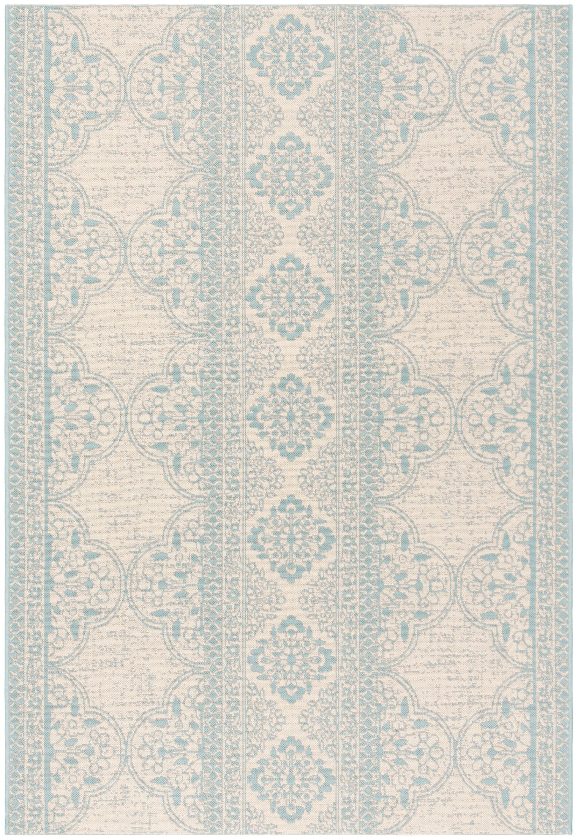 Safavieh Beach House Bhs174K Aqua/Cream Area Rug