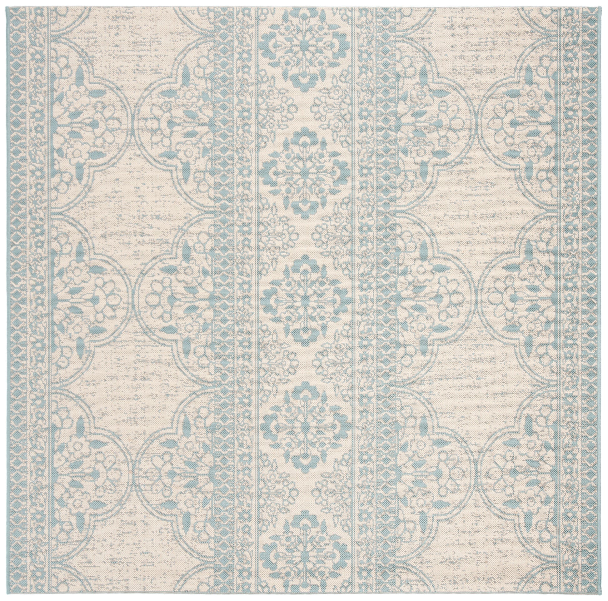 Safavieh Beach House Bhs174K Aqua/Cream Area Rug