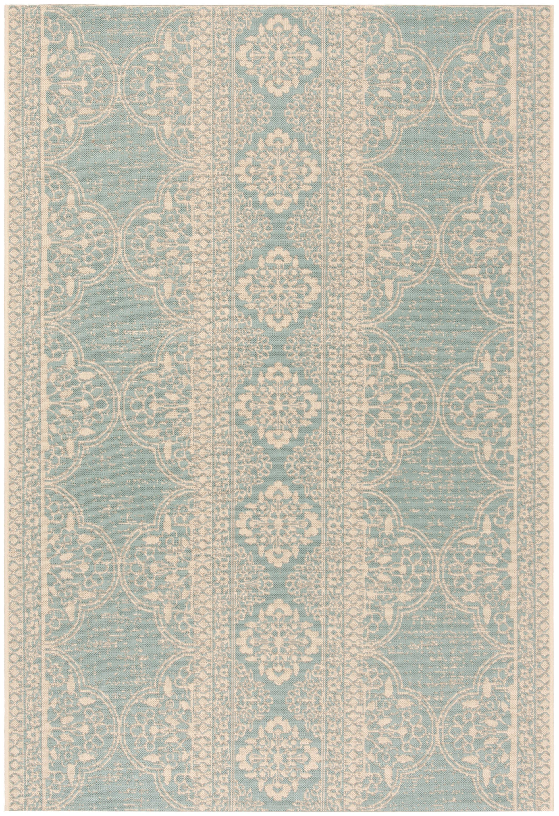 Safavieh Beach House Bhs174L Cream/Aqua Area Rug