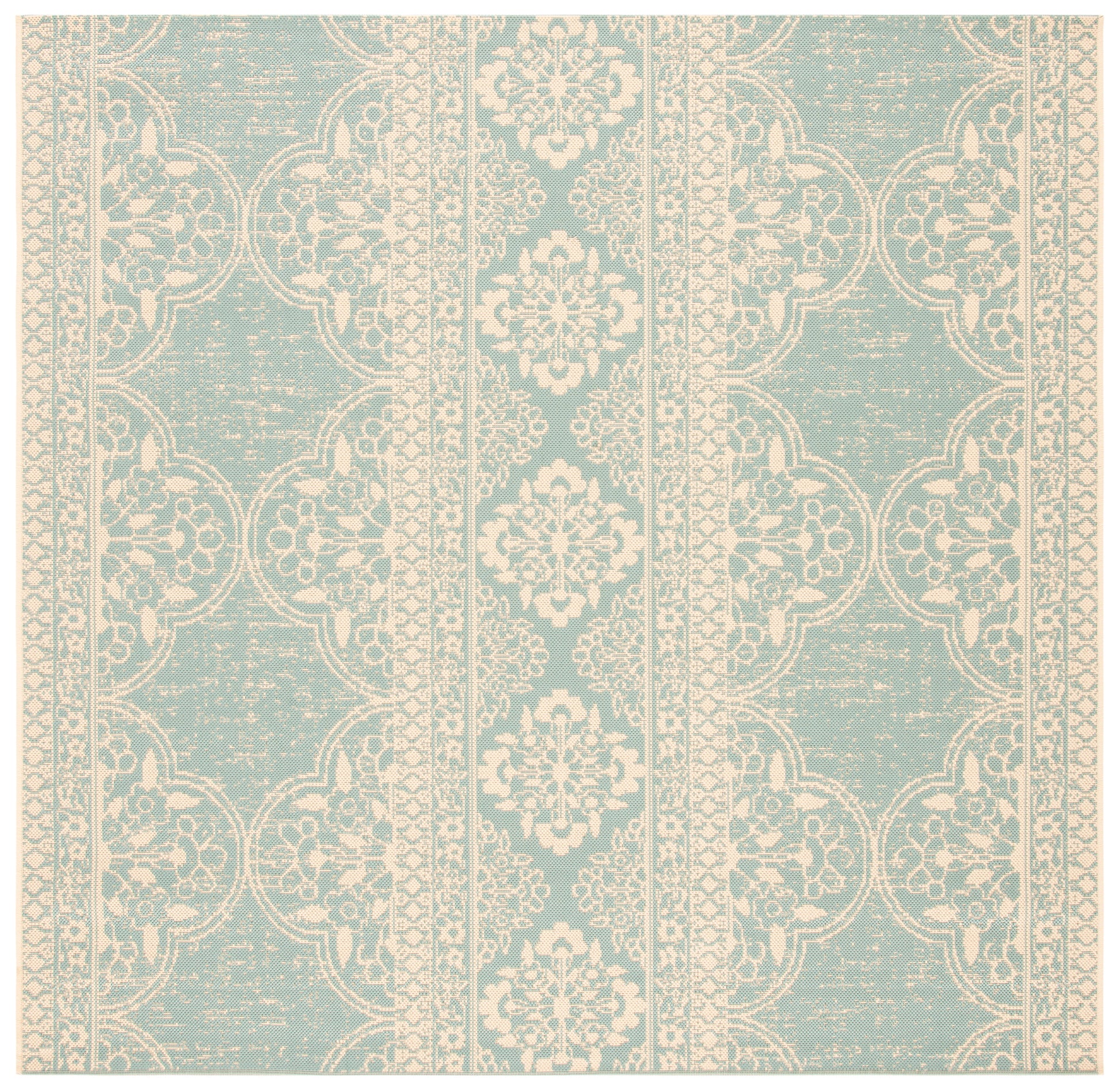 Safavieh Beach House Bhs174L Cream/Aqua Area Rug