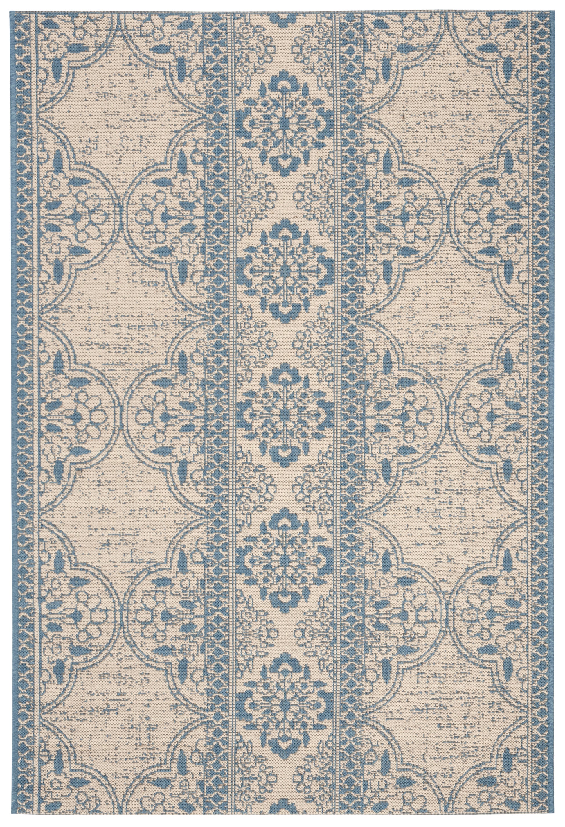 Safavieh Beach House Bhs174M Blue/Creme Area Rug