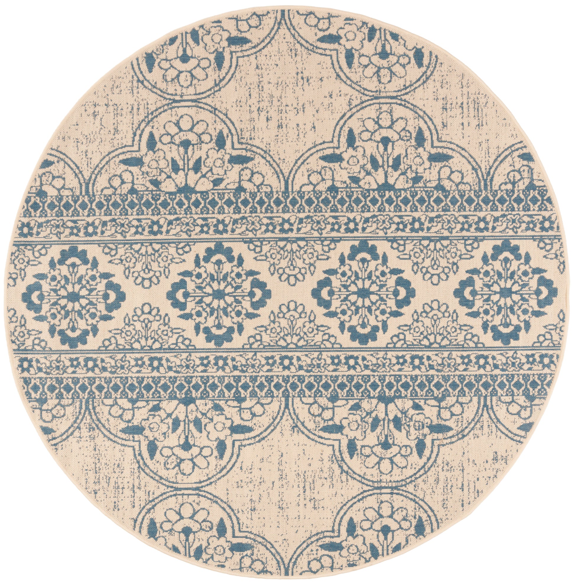 Safavieh Beach House Bhs174M Blue/Creme Area Rug