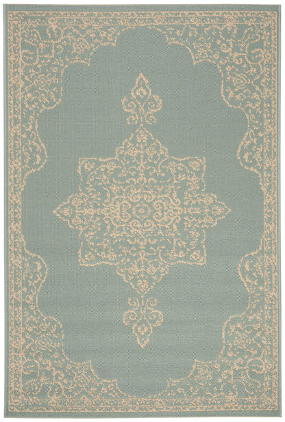 Safavieh Beach House Bhs180L Cream/Aqua Area Rug