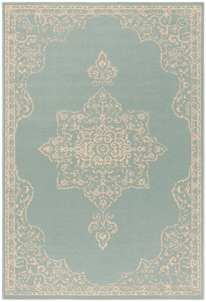 Safavieh Beach House Bhs180L Cream/Aqua Area Rug