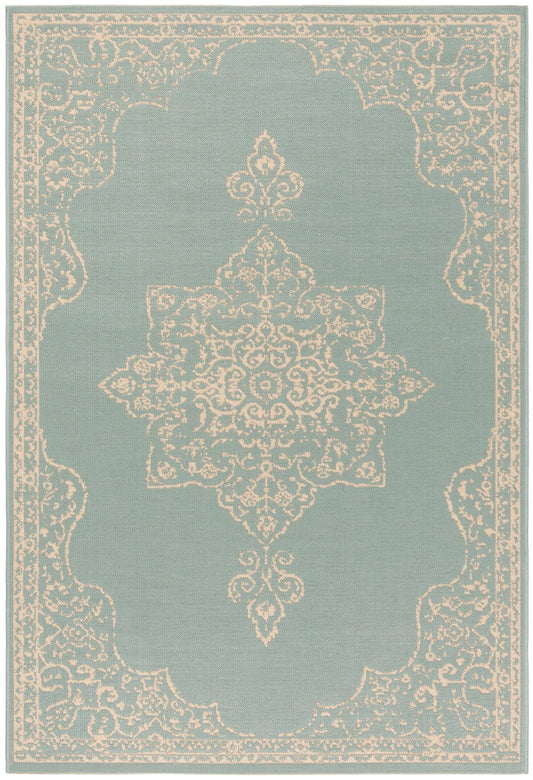 Safavieh Beach House Bhs180L Cream/Aqua Area Rug