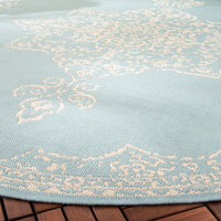 Safavieh Beach House Bhs180L Cream/Aqua Area Rug