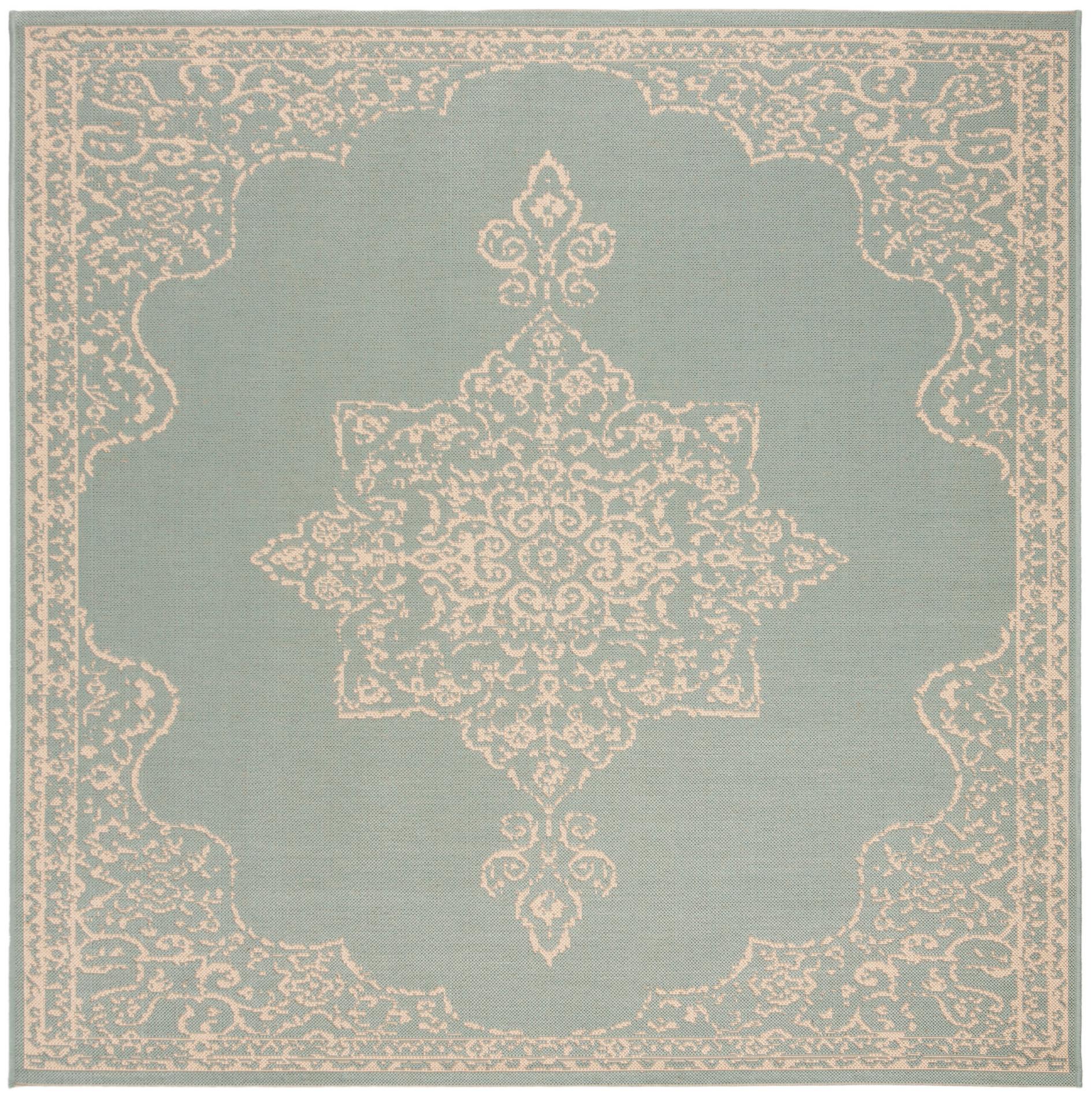 Safavieh Beach House Bhs180L Cream/Aqua Area Rug