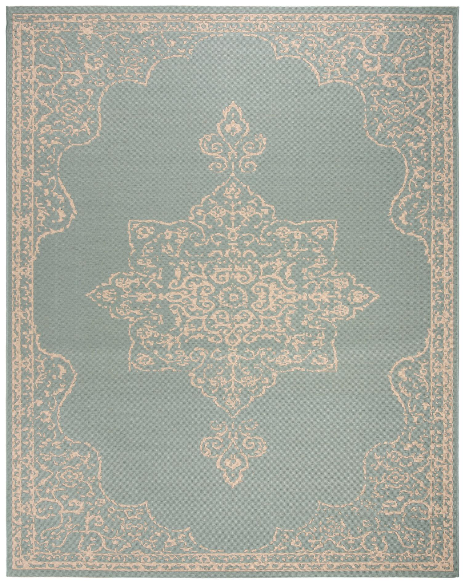 Safavieh Beach House Bhs180L Cream/Aqua Area Rug