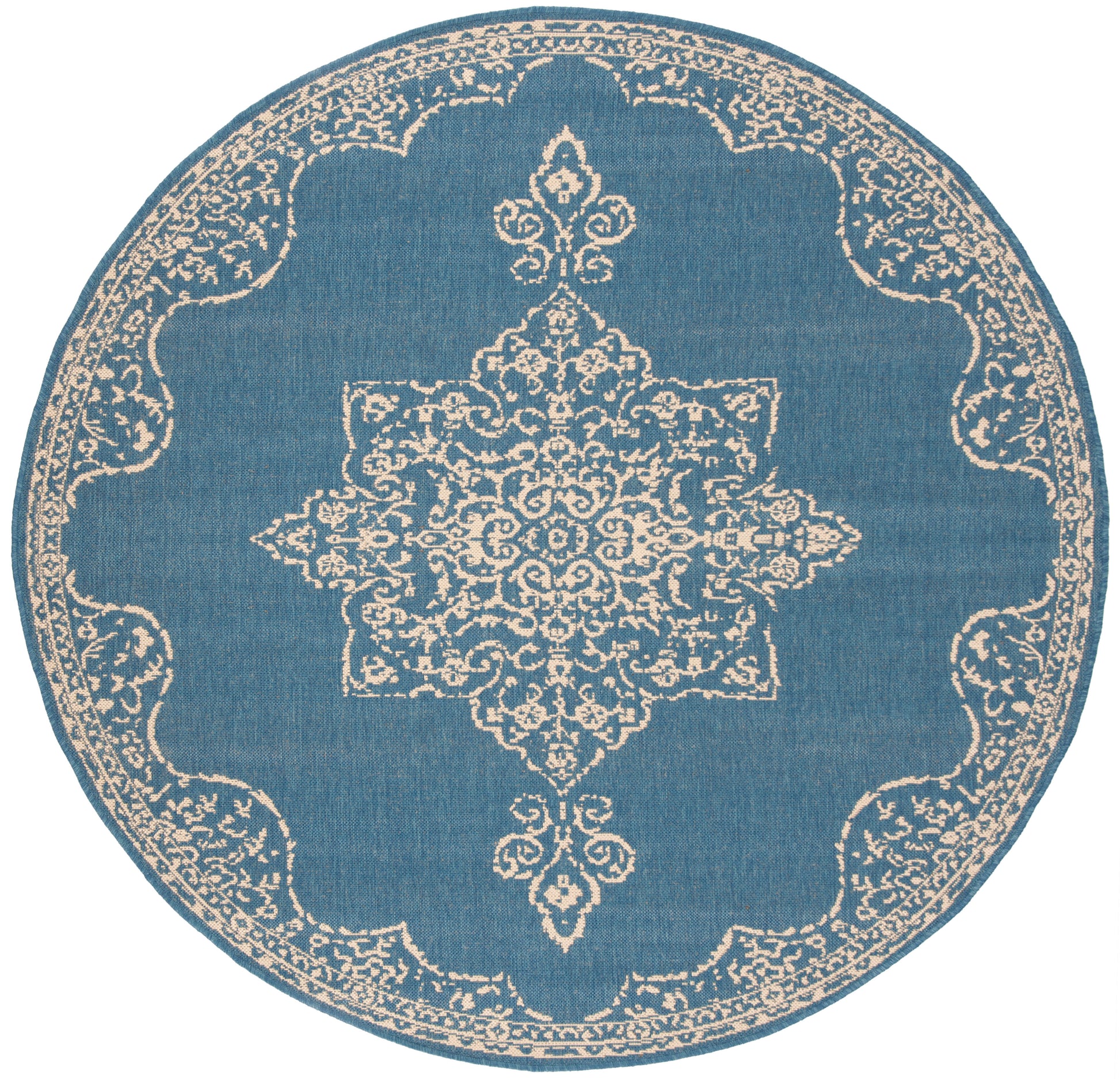 Safavieh Beach House Bhs180N Cream/Blue Area Rug