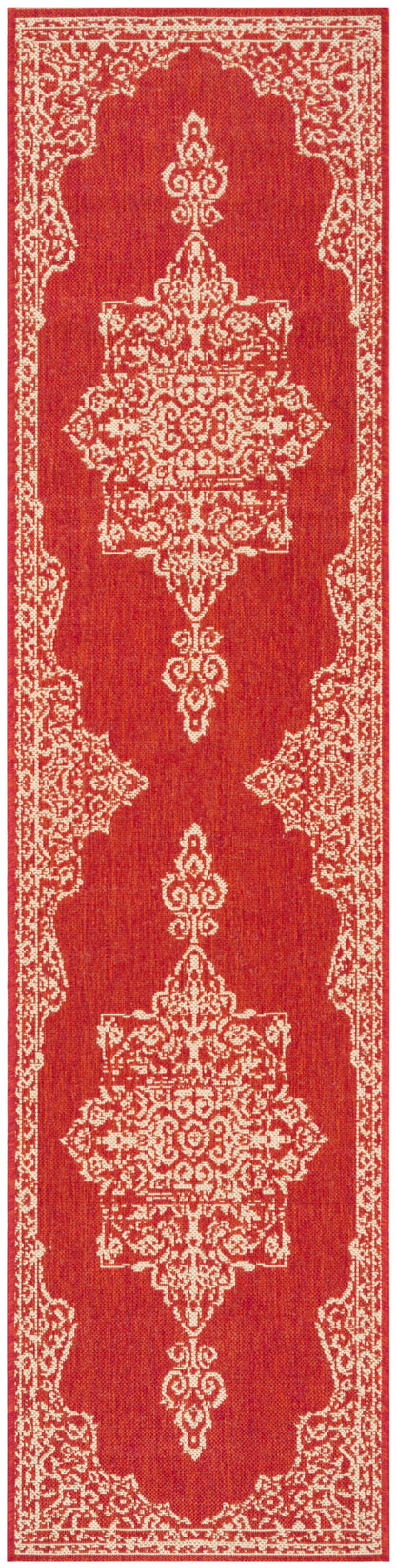 Safavieh Beach House Bhs180Q Red/Creme Area Rug